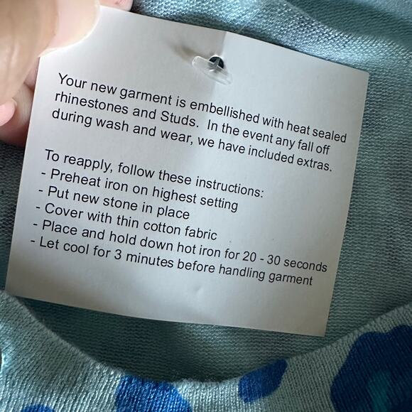 QUACKER FACTORY | Blue Animal Print Cardigan NEW Medium Bling Button Sweater - Picture 8 of 9